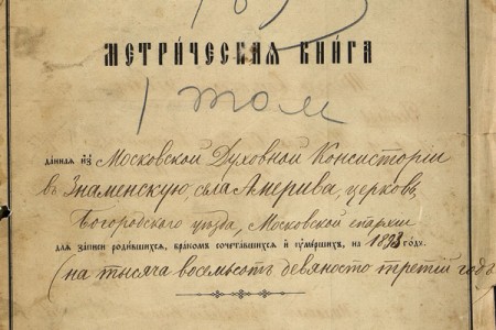 1893. Метрическая книга.