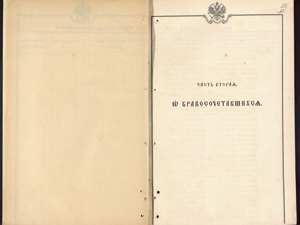 Метрическая книга Знаменская церковь села Амерево за 1906г. О бракосочетавшихся.