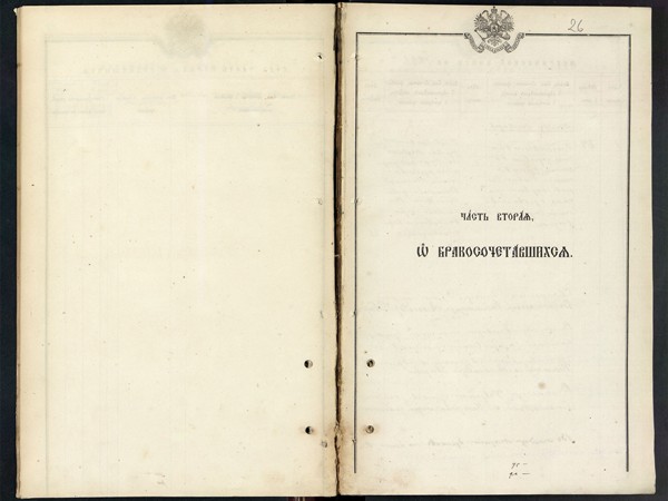 Метрическая книга Знаменская церковь села Амерево за 1882г. О бракосочетавшихся.